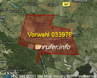 Vorwahlkarte 033978 – Segeletz