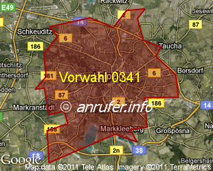 Vorwahlkarte 0341 – Leipzig