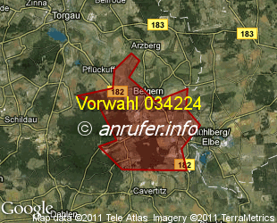 Vorwahlkarte 034224 – Belgern Sachs