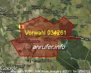 Vorwahlkarte 034261 – Kühren b Wurzen