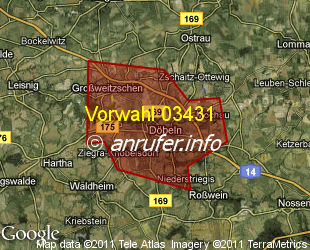 Vorwahlkarte 03431 – Döbeln