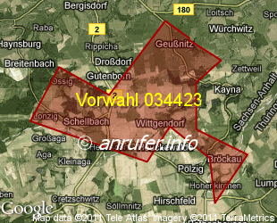 Vorwahlkarte 034423 – Heuckewalde