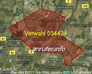 Vorwahlkarte 034424 – Reuden b Zeitz