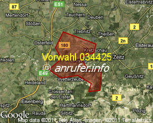 Vorwahlkarte 034425 – Droyssig