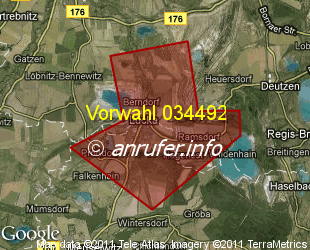Vorwahlkarte 034492 – Lucka
