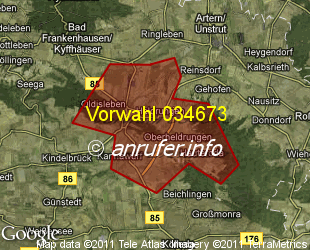 Vorwahlkarte 034673 – Heldrungen