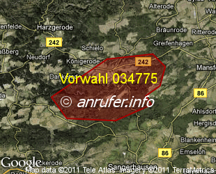 Vorwahlkarte 034775 – Wippra