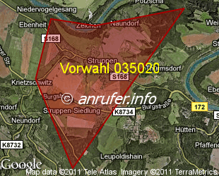 Vorwahlkarte 035020 – Struppen