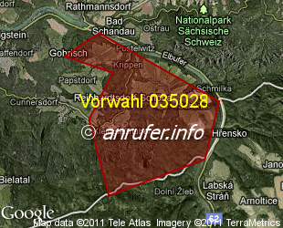 Vorwahlkarte 035028 – Krippen