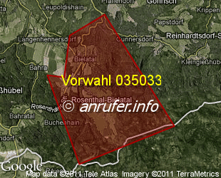 Vorwahlkarte 035033 – Rosenthal Sächs Schweiz