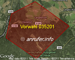 Vorwahlkarte 035201 – Langebrück