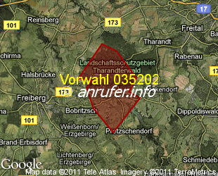 Vorwahlkarte 035202 – Klingenberg Sachs