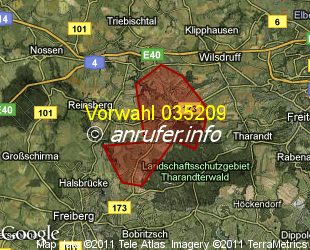 Vorwahlkarte 035209 – Mohorn