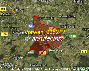 Vorwahlkarte 035242 – Nossen