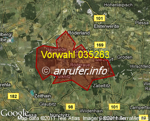 Vorwahlkarte 035263 – Gröditz b Riesa