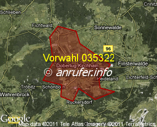 Vorwahlkarte 035322 – Doberlug-Kirchhain
