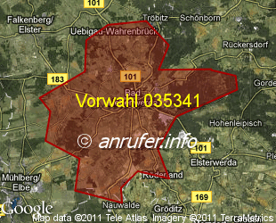 Vorwahlkarte 035341 – Bad Liebenwerda