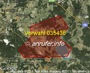 Vorwahlkarte 035436 – Laasow b Calau