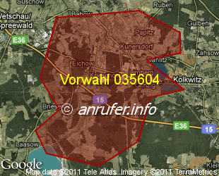 Vorwahlkarte 035604 – Krieschow