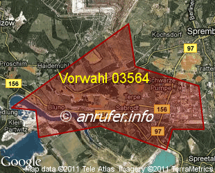 Vorwahlkarte 03564 – Schwarze Pumpe
