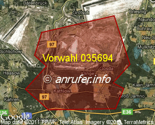 Vorwahlkarte 035694 – Gosda b Klinge