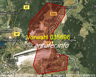 Vorwahlkarte 035696 – Briesnig