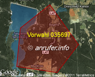 Vorwahlkarte 035697 – Bagenz