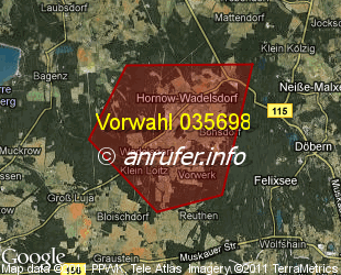 Vorwahlkarte 035698 – Hornow