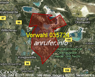 Vorwahlkarte 035724 – Lohsa