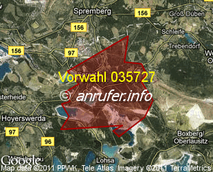 Vorwahlkarte 035727 – Burghammer