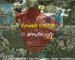 Vorwahlkarte 035728 – Uhyst Spree