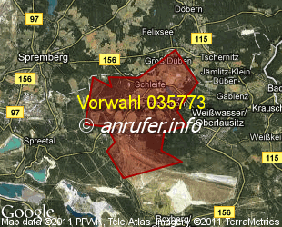 Vorwahlkarte 035773 – Schleife