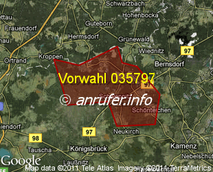 Vorwahlkarte 035797 – Schwepnitz