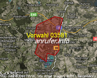 Vorwahlkarte 03581 – Görlitz