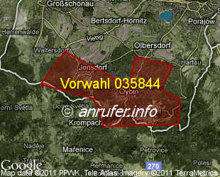 Vorwahlkarte 035844 – Oybin Kurort