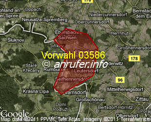 Vorwahlkarte 03586 – Neugersdorf ,Sachs