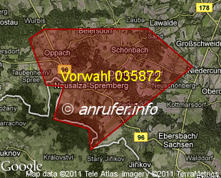 Vorwahlkarte 035872 – Neusalza-Spremberg