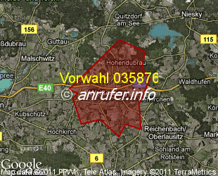 Vorwahlkarte 035876 – Weissenberg Sachs