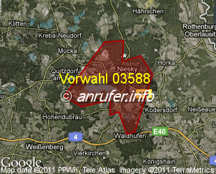 Vorwahlkarte 03588 – Niesky
