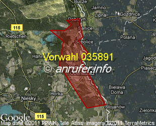 Vorwahlkarte 035891 – Rothenburg OL