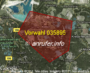 Vorwahlkarte 035895 – Klitten