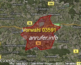 Vorwahlkarte 03591 – Bautzen