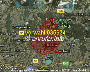 Vorwahlkarte 035934 – Grossdubrau