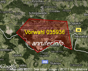 Vorwahlkarte 035936 – Sohland Spree