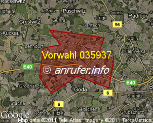 Vorwahlkarte 035937 – Prischwitz