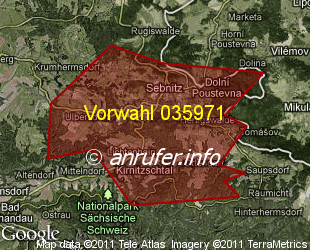 Vorwahlkarte 035971 – Sebnitz