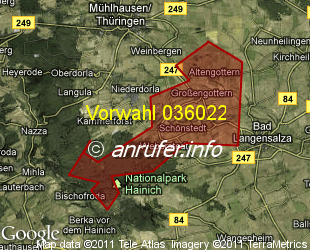 Vorwahlkarte 036022 – Grossengottern