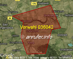 Vorwahlkarte 036042 – Tonna