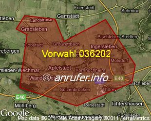 Vorwahlkarte 036202 – Neudietendorf