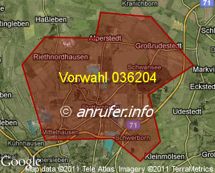 Vorwahlkarte 036204 – Stotternheim